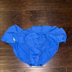 Polo Ralph Lauren Blue Ruffled Bikini Bottom Large